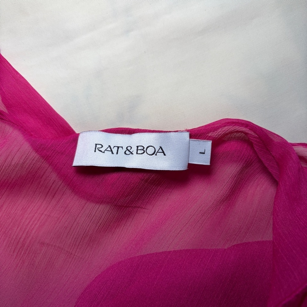 Rat & Boa- FARRETTI DRESS PINK Size Large Sheer Beach Cover Up - Picture 14 of 15